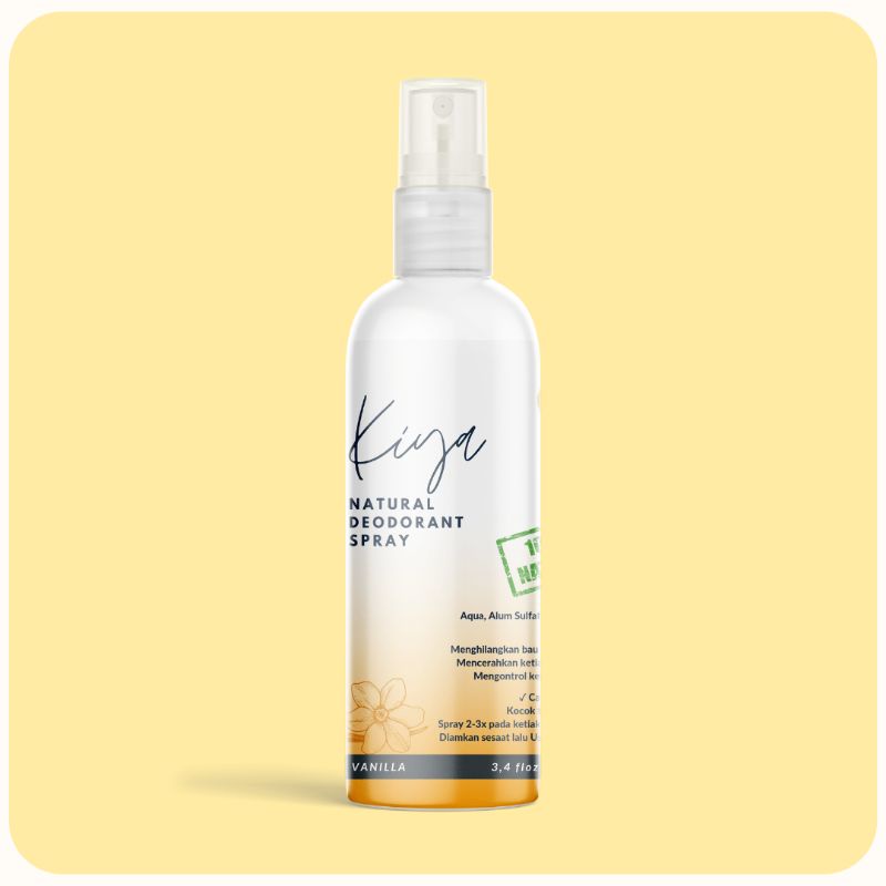 Kiya Deo Natural Deodorant Tawas Spray 100 ml Aroma Vanilla - Twin Pack