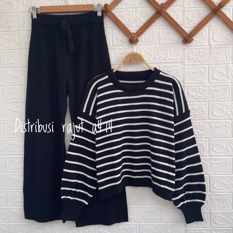 ONESET SWEATER TITI STRIPY KULOT