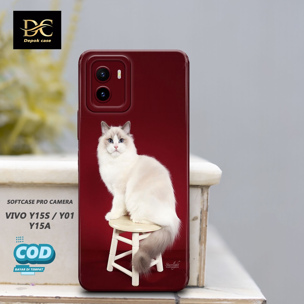 Case Vivo Y15s / Y01 / Y15A Terbaru - Fashion Case KUCING - Casing Hp Vivo Y15s / Y01 / Y15A Terbaru