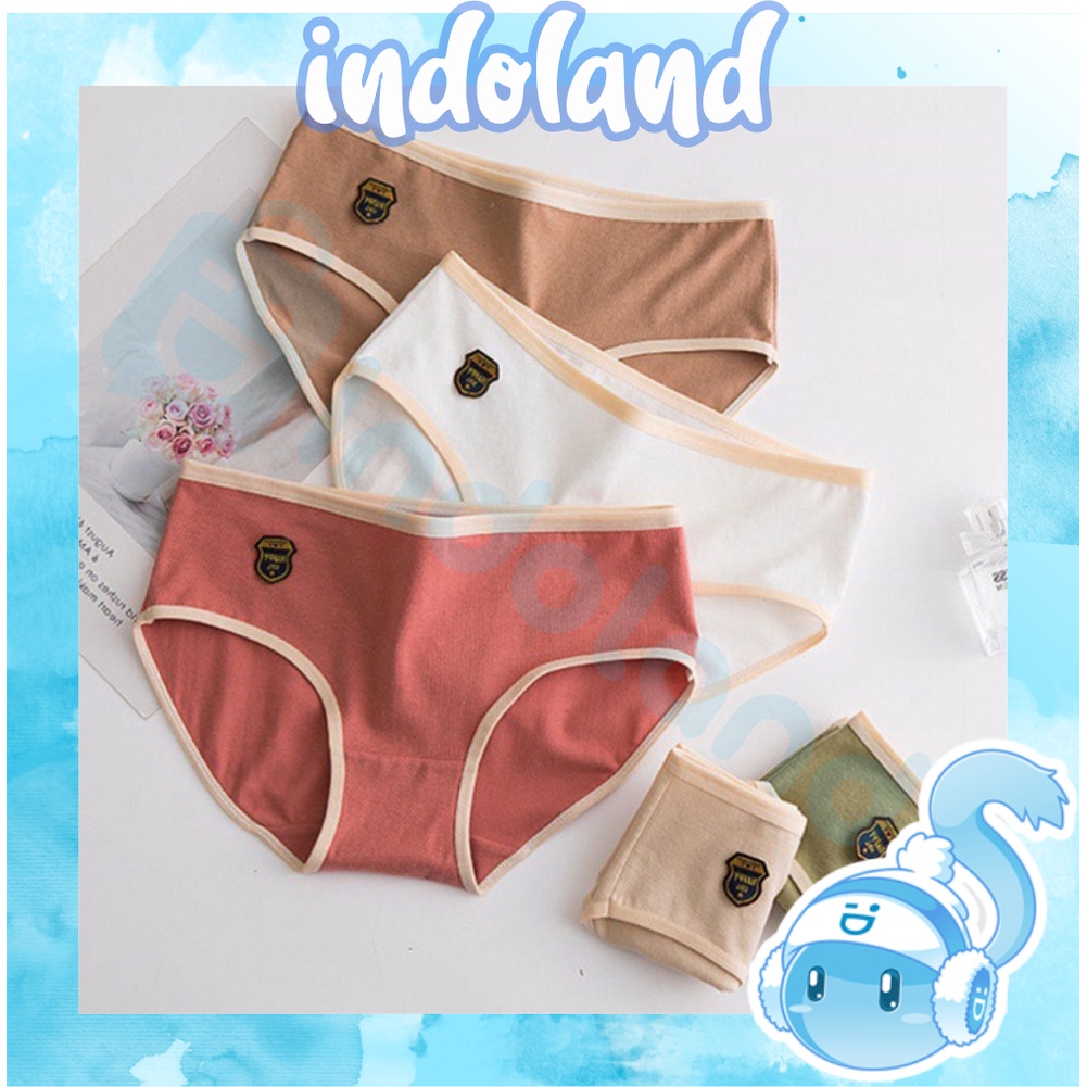 ☀INDOLAND☀ Celana Dalam Fashion Wanita Impor Underwear Sempak Kolor Wanita Bahan Katun Halus Import B089