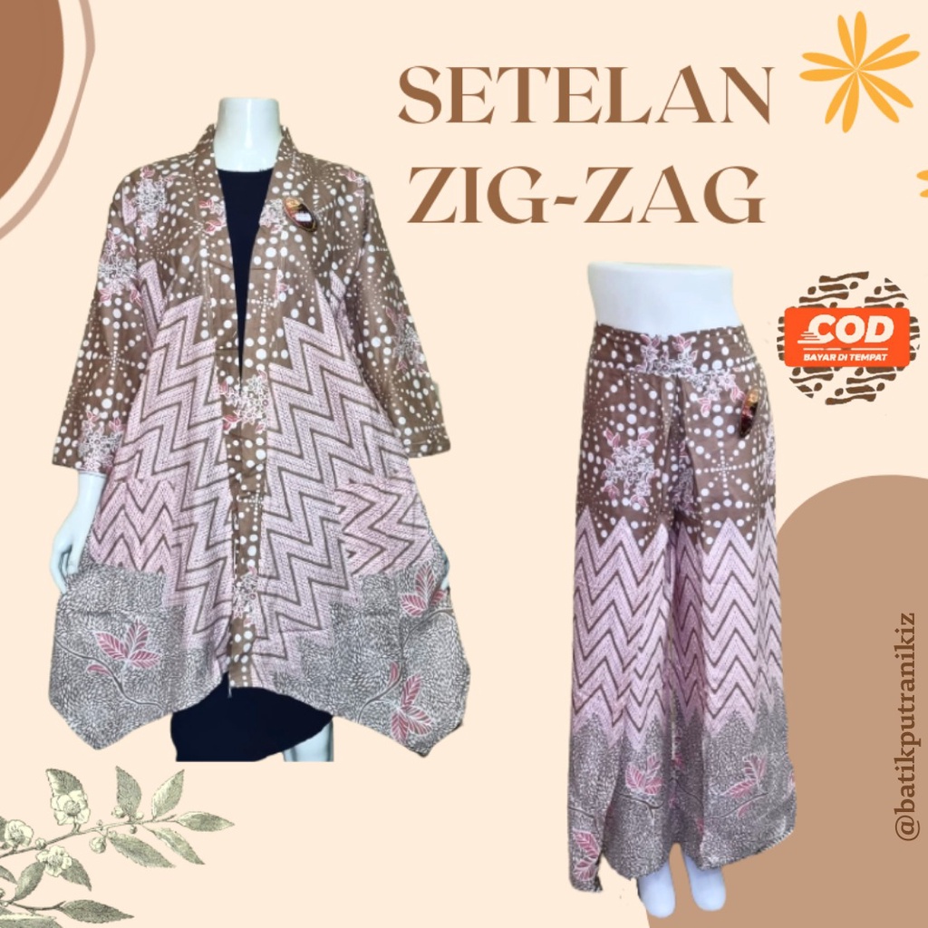 (COD) SETELAN OUTER LENGAN PANJANG KULOT LAYER ZIGZAG NEW COLLECTION