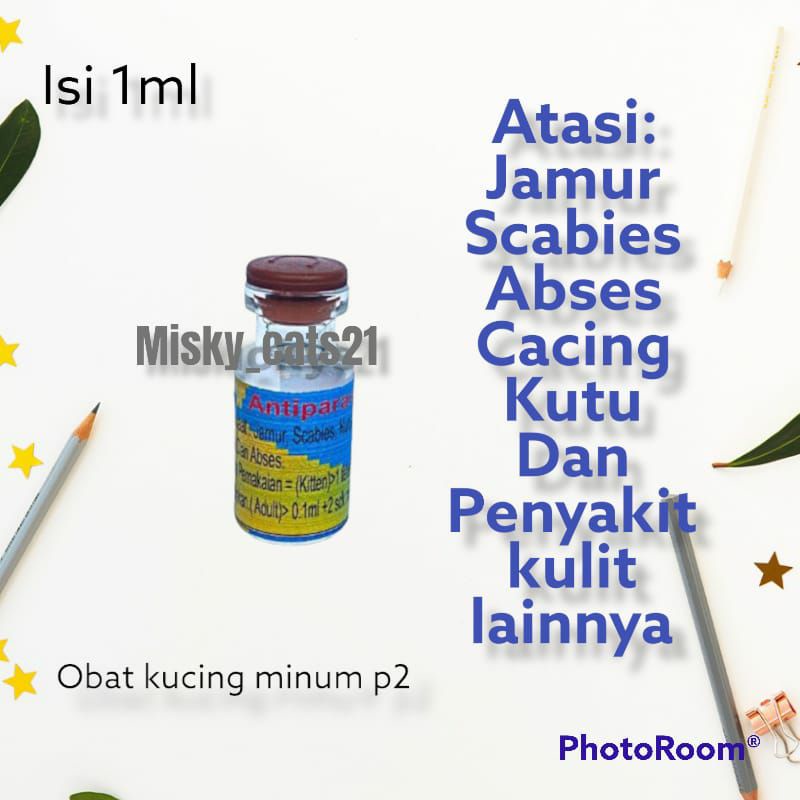 VITAMIN OBAT KUCING MINUM P2 UNTUK KUTU JAMUR SCABIES