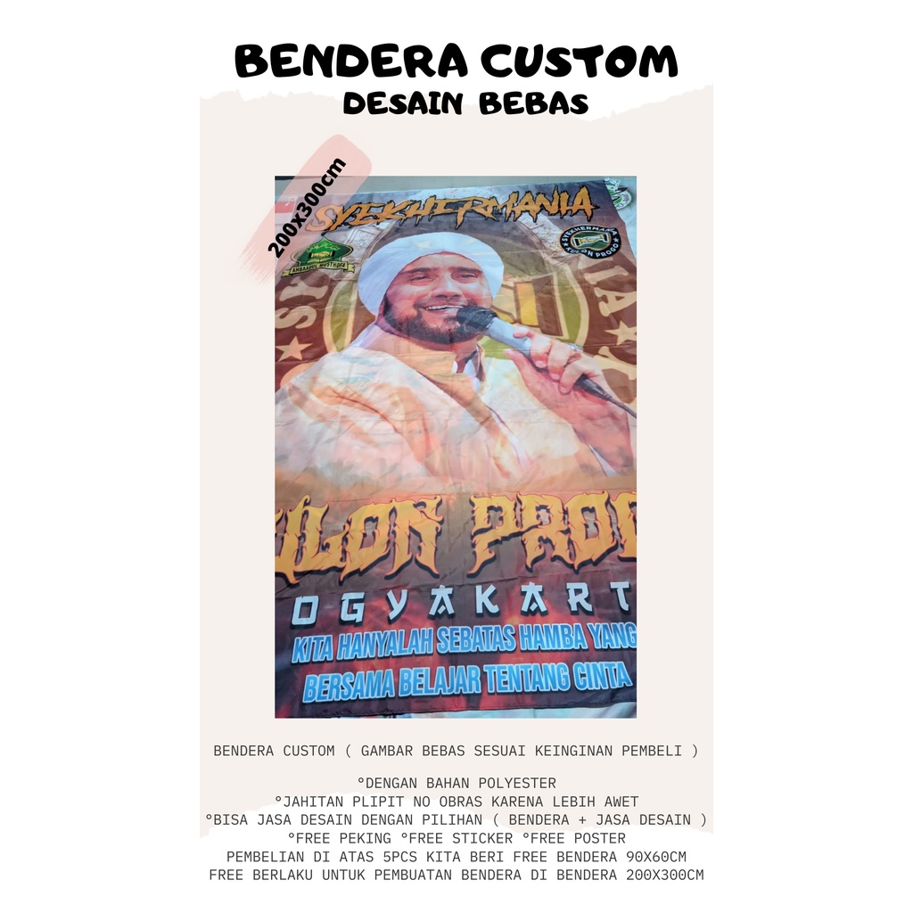 Bendera Giant Flag Custom Desain Bebas Uk 200x300cm