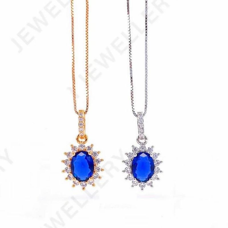 Kalung Liontin Blue Sapphire High Premium Jewellery