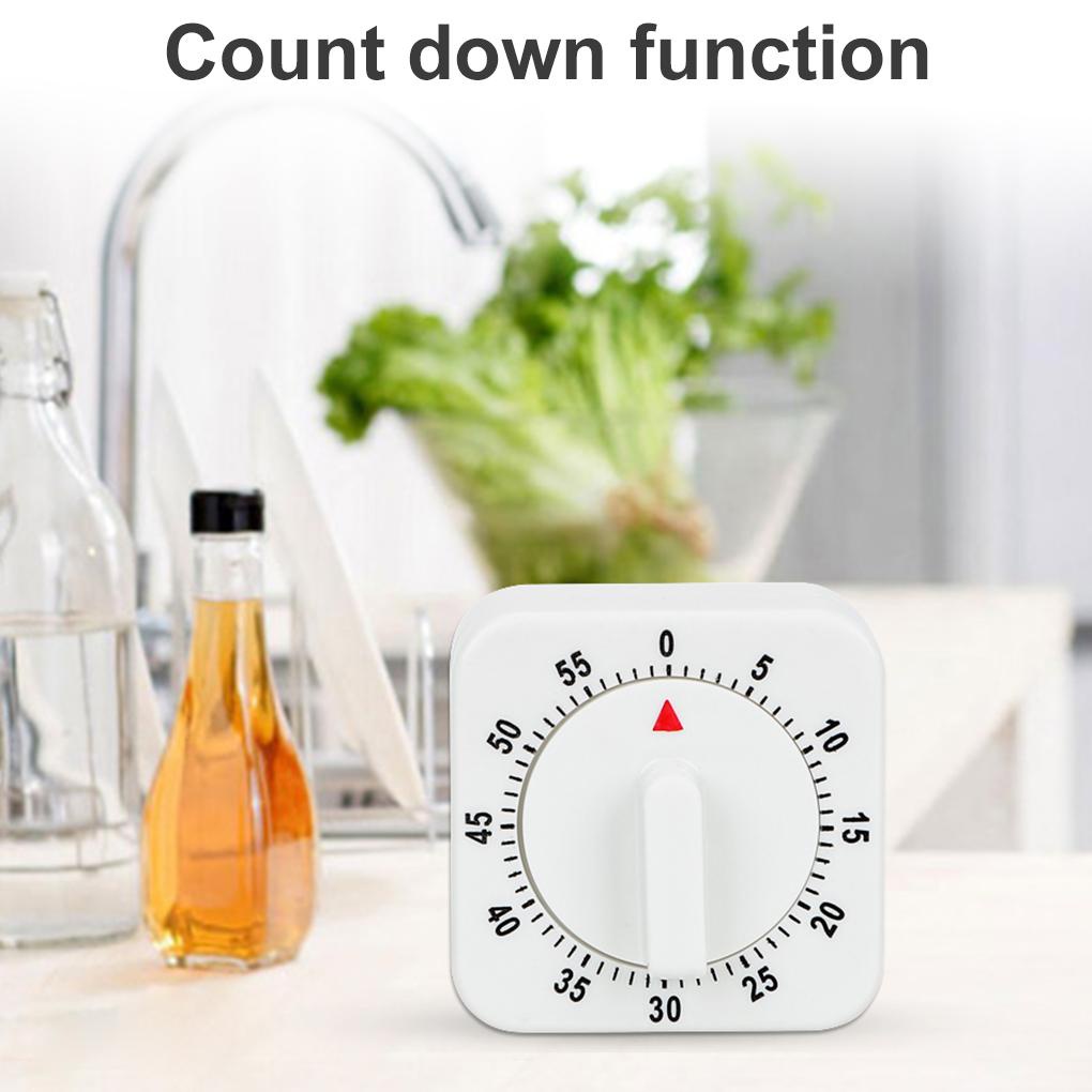Timer Dapur Persegi Waktu Mekanik 60jam Pengingat Waktu Memasak Siswa Menit