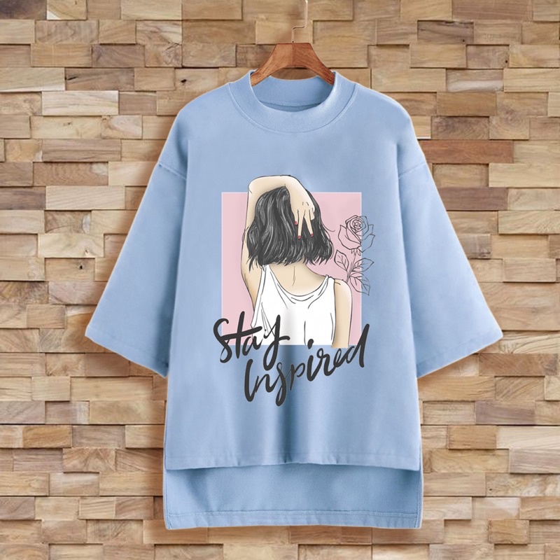 PUFFY_ID kaos oversize tunik wanita STAY INSPIRED tshirt big size cewek premium