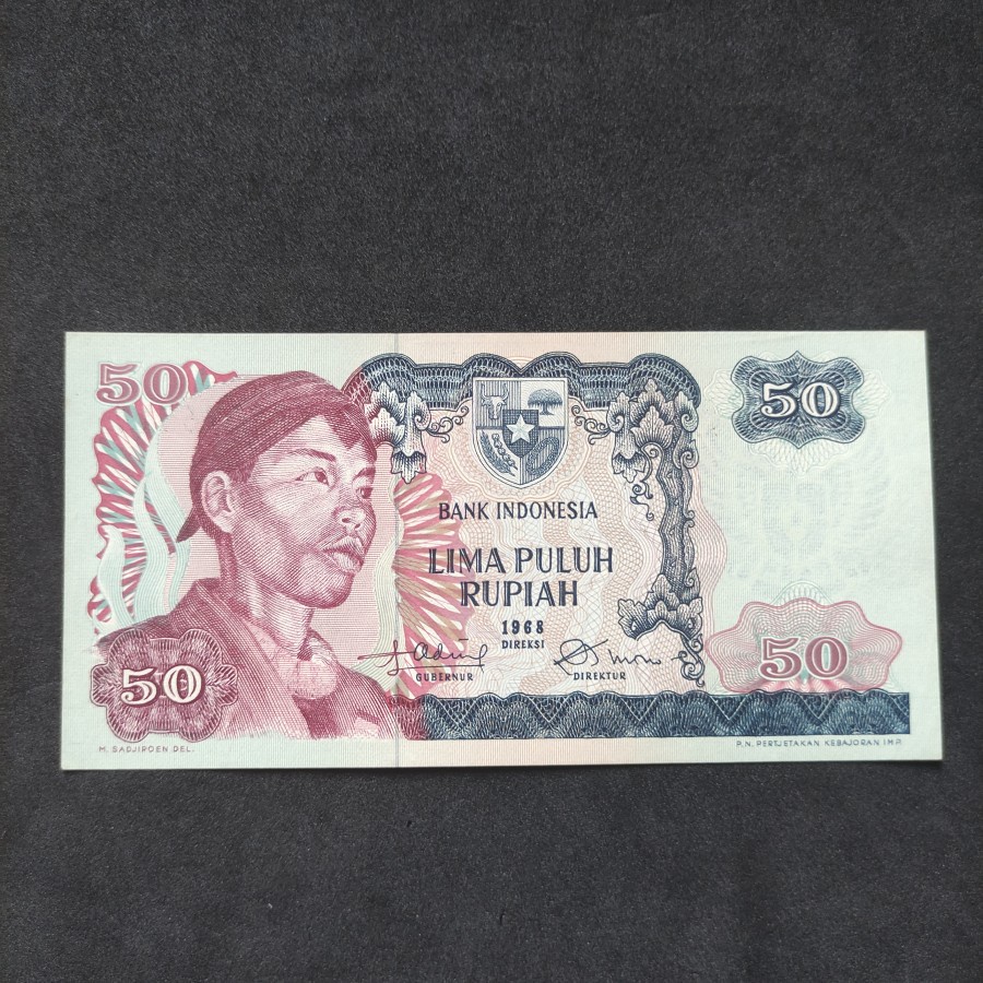 Uang Kuno 50 Rupiah Seri Sudirman 1968 AUNC