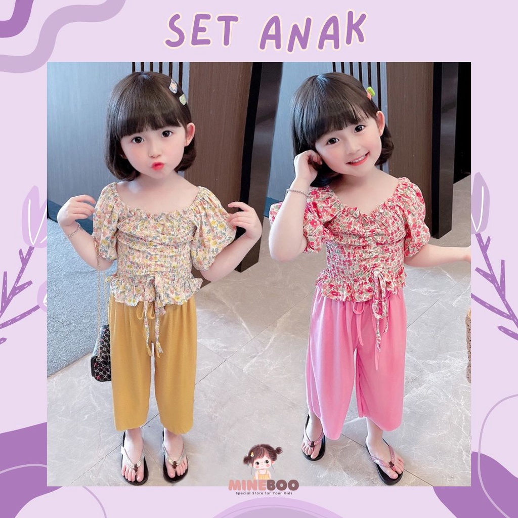 mineboo - SET MITZU SK2020180 OF SHOULDER EBVAnak Import Uisa 2-5th Jeans Premium/Setelan baju Import premium sabrina celana kulot