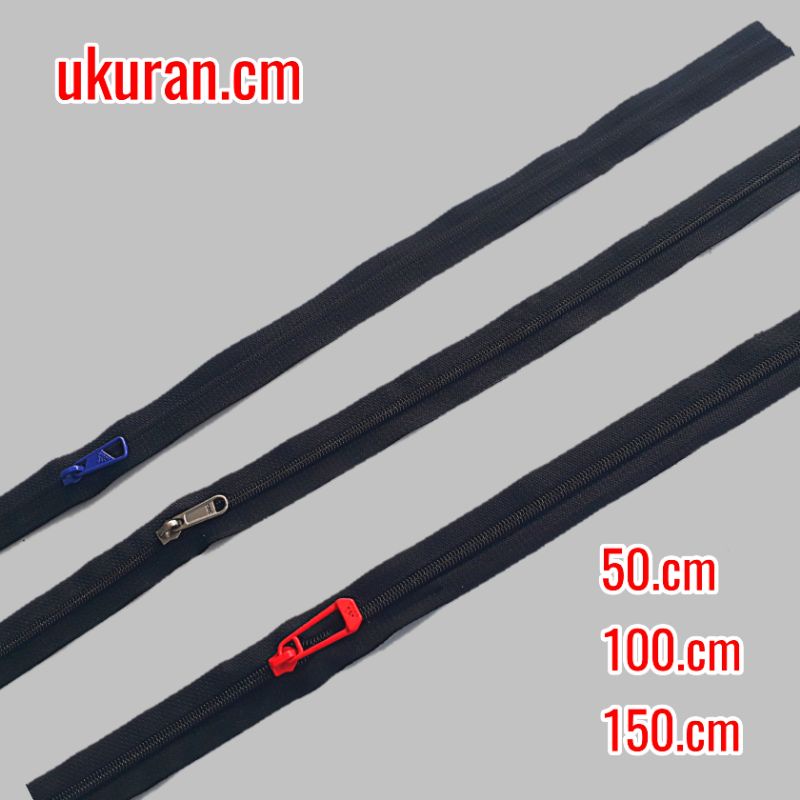 relsleting ransel tas acsesoris bags kepala relsleting panjang 50cm 100cm 150cm