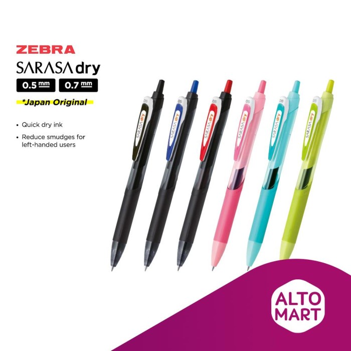 

Zebra JJB31 Sarasa DRY 0.7 mm Gel Pen Japan Original Pulpen 0.7mm - PEN, RED