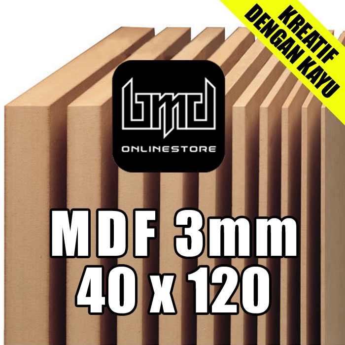 Papan Kayu MDF 3mm Ukuran (40x120)cm