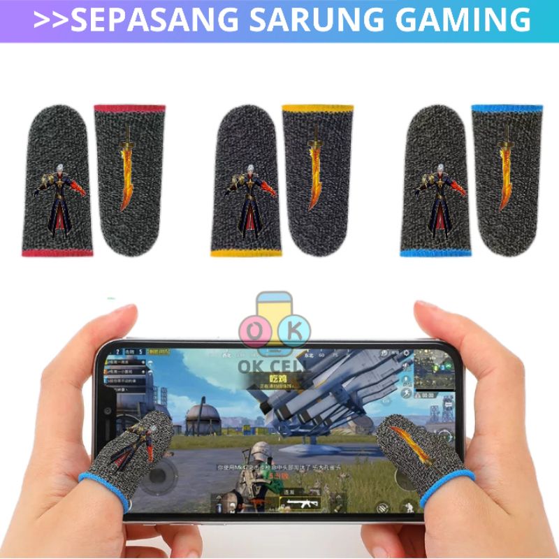 SARUNG JARI JEMPOL GAMER ANTI KERINGAT JEMOL JARI TELUNJUK BUAT GAME FF ML RRQ PREMIUM