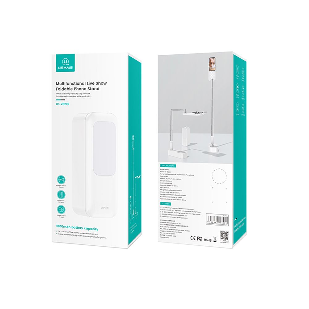 USAMS ZB209 STAND PHONE LIVE SHOW LIPAT MULTI FUNGSI / LIVE STAND / STAND HP