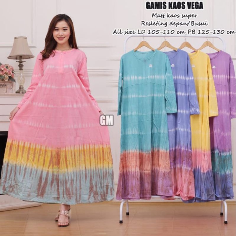 Gamis kaos termurah busui resleting depan