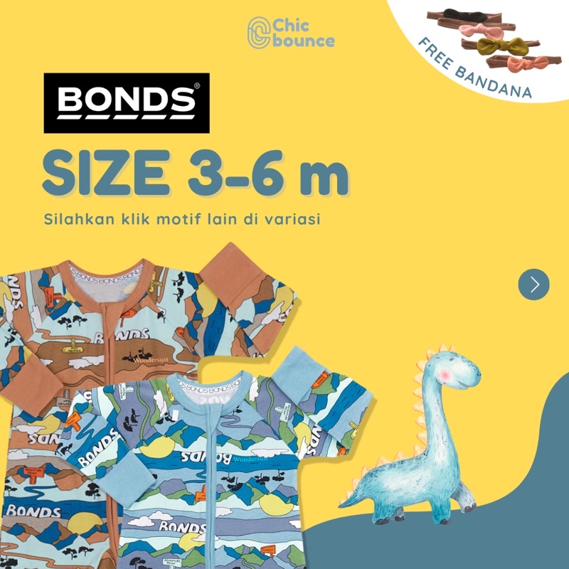 Bonds Wondersuit Original Ready Stock Size 3-6 | Sleepsuit Baby Ausie