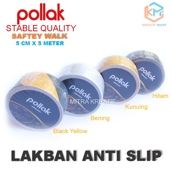 

Safety Walk Tape Lakban Anti Slip Anti Lakban Lantai Tangga Anti Licin - Yellow Black