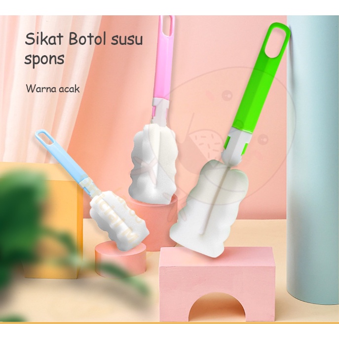 Sikat Botol Susu Bottle Nipple Brush Sikat Botol Dot | Sponge Botol Bayi Baby Bottle [Random]