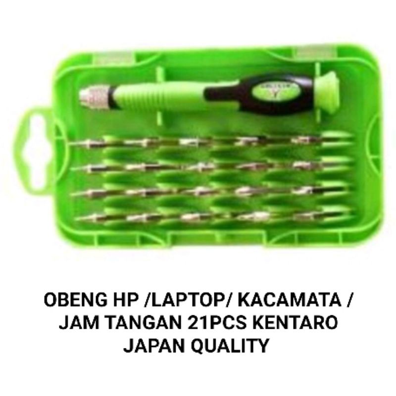 OBENG MULTIFUNGSI 21 PCS HP / LAPTOP / JAM TANGAN KENTARO JAPAN QUALITY