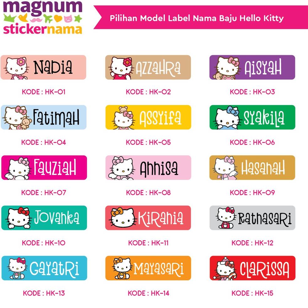 

[M-ONW ♥] Label Nama Baju, Label Nama Kain, Label Setrika, Iron-On Label Gambar Hello Kitty-berkualitas