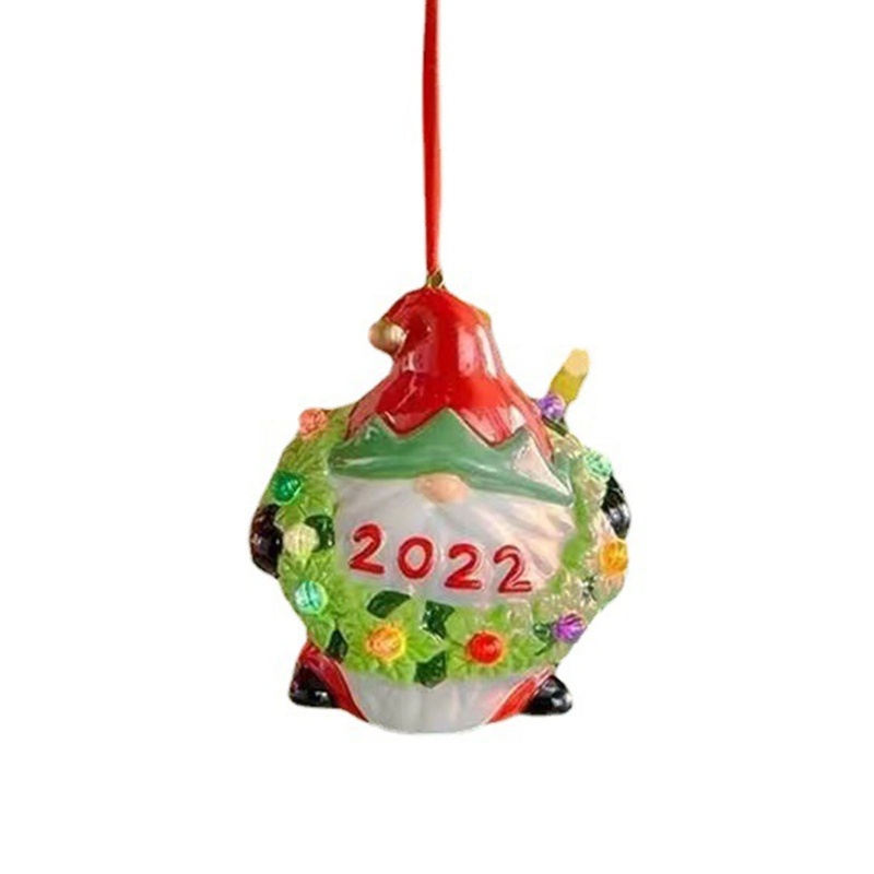 Ornamen Gantung Bentuk Snowman Bahan Resin Dengan Lampu Untuk Pohon Natal