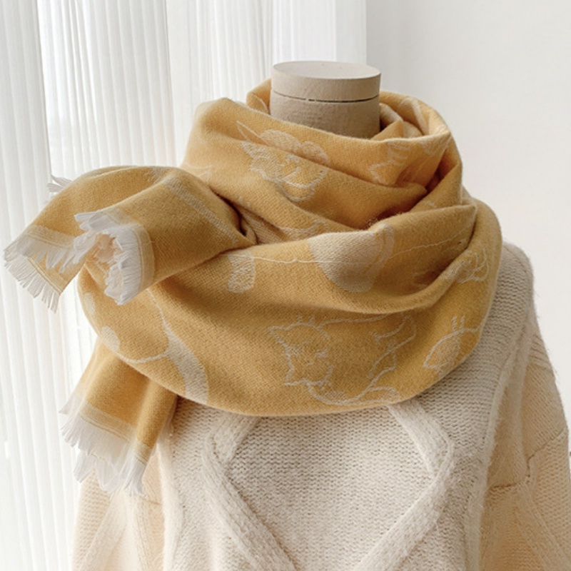 Syal &quot;Neko&quot; 70 x 200 Motif Anggun, mewah Bahan High Grade Cashmere Immitation