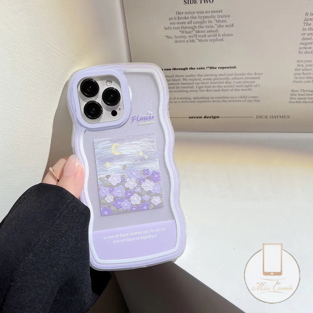 Soft Case Motif Bunga Ungu Untuk IPhone 11 14 Plus 12 13 14 Pro Max 6 6s 7 8 Plus XR X XS Max 11 Pro Max SE 2020