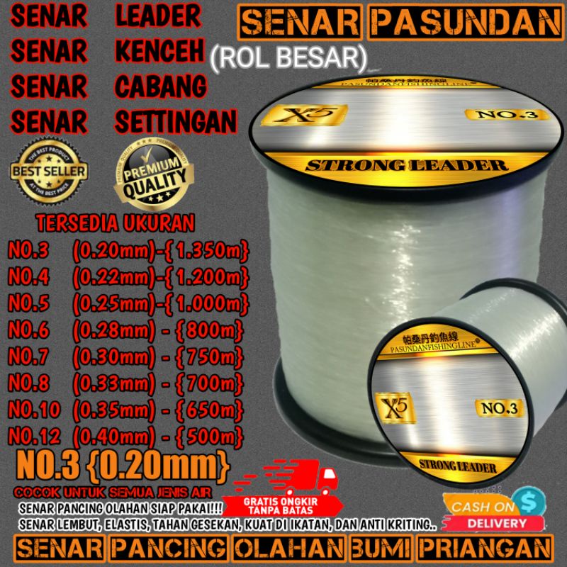 PASUNDAN FISHING LINE ROL BESAR, SENAR KENCEH,SENAR LEADER,SENAR CABANG, SENAR SETTINGAN, SENAR OLAH