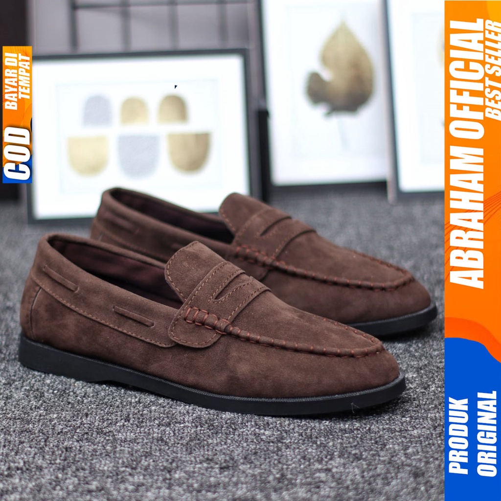 Sepatu Formal Kerja Casual Pantofel Hitam Pria Abraham Domin