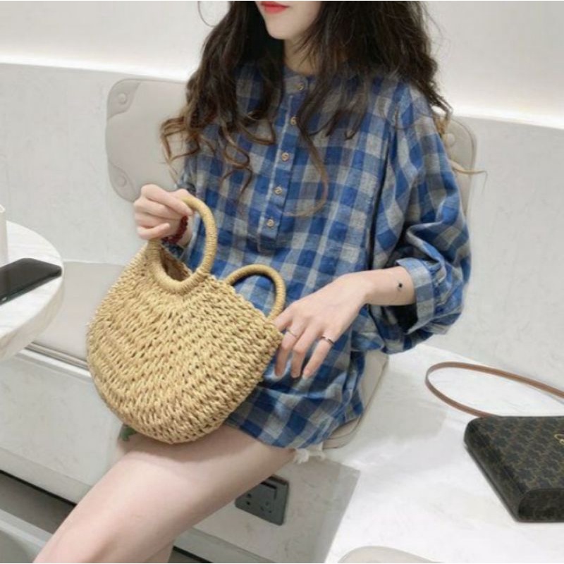 MDLV ~ 8939# Fernanda Double Cloth Plaid Shirt KOTAK BESAR Kemeja Flanel Import