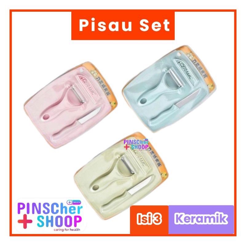 Pisau Dapur Set 3 In 1 Telenan Pisau Pengupas Buah Pisau Dapur