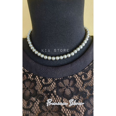 KIA STORE-Kalung mutiara pearl nacklace Wanita&amp;pria/ American style korea/Kalung mutiara Choker/Kalung rantai/kalung viral/Fashion wanita pria