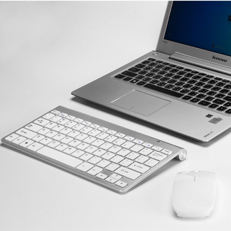 Bluetooth Keyboard &amp; Mouse Paket Tahan Air 2.4G Wireless Desain Ultrathin Silent Elegan Keyboard and Mouse Combos Set