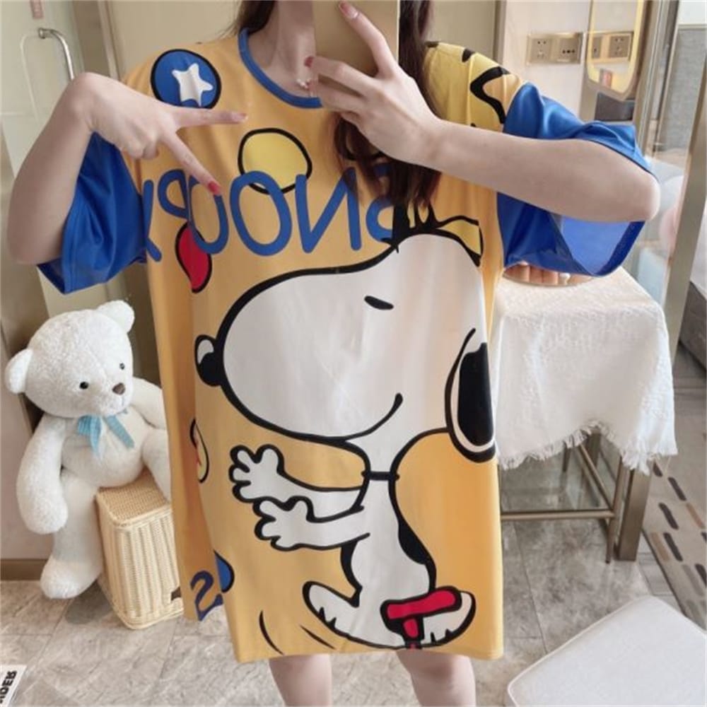 【 Bra Mall 】BM-318 Baju Tidur Import Wanita Motif Kartun Imut Freesize Muat Sampai XXXL
