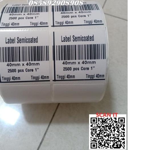 

KERTAS STICKER LABEL BARE SEMICOATED 40X40 / 4 CM X 4 CM 2500PCS