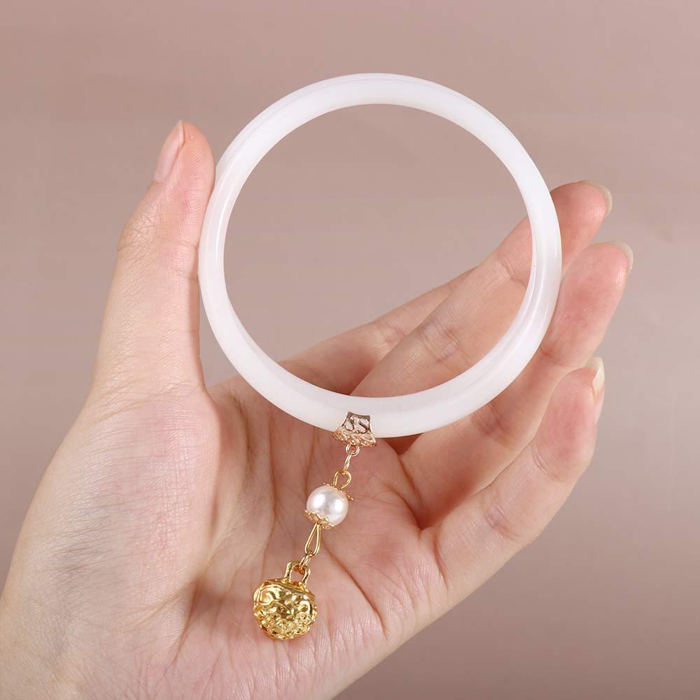 Mxbeauty Gelang Giok Elegan Pesona Mutiara Gaya Nasional Bell Gadis Perhiasan Gaya Cina