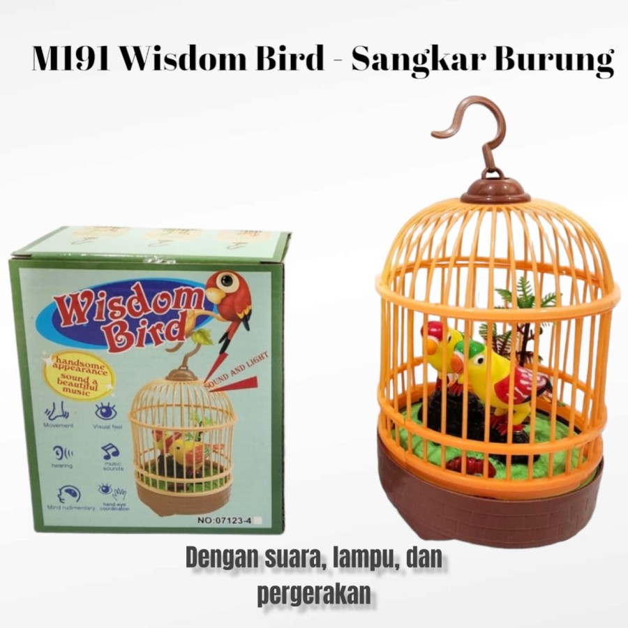 M191 Mainan Wisdom Bird Toy- Sangkar Burung Heartful Bird Bernyanyi