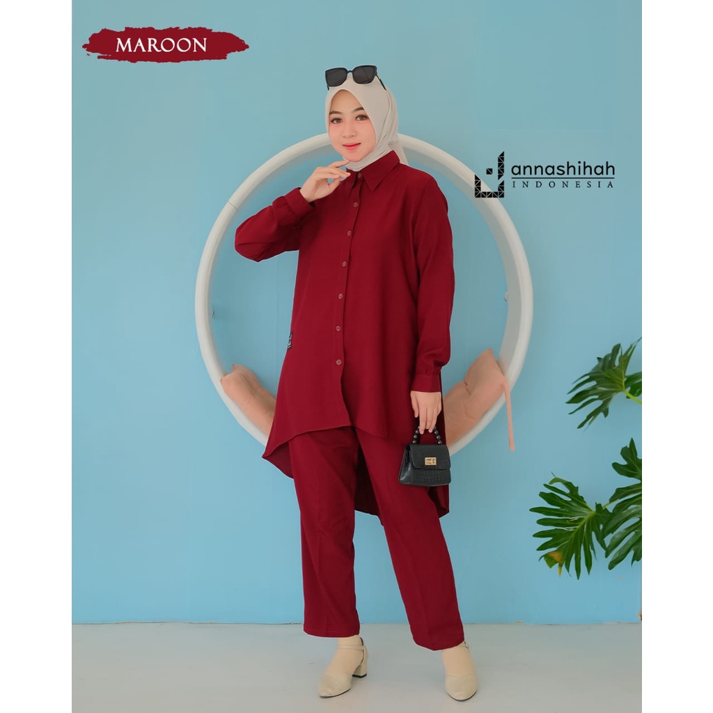 Niana Oneset/ Set Celana Original Annashihah/ Set Celana Bahan Ity Crepe