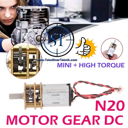 Dinamo Motor Dc Gear Box 3-6V Slow Speed Micro N20 Full Metal Gearbox Reduction Reducer + Kabel