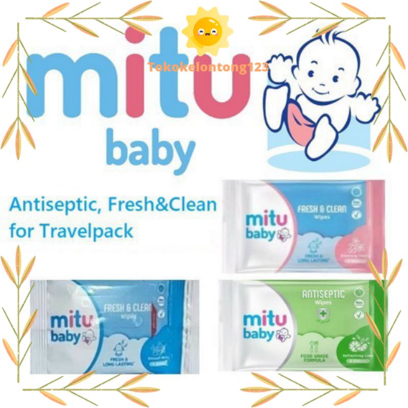 Mitu Baby Wipes / Tissu Basah Mitu 1 sachet isi 4 sheets