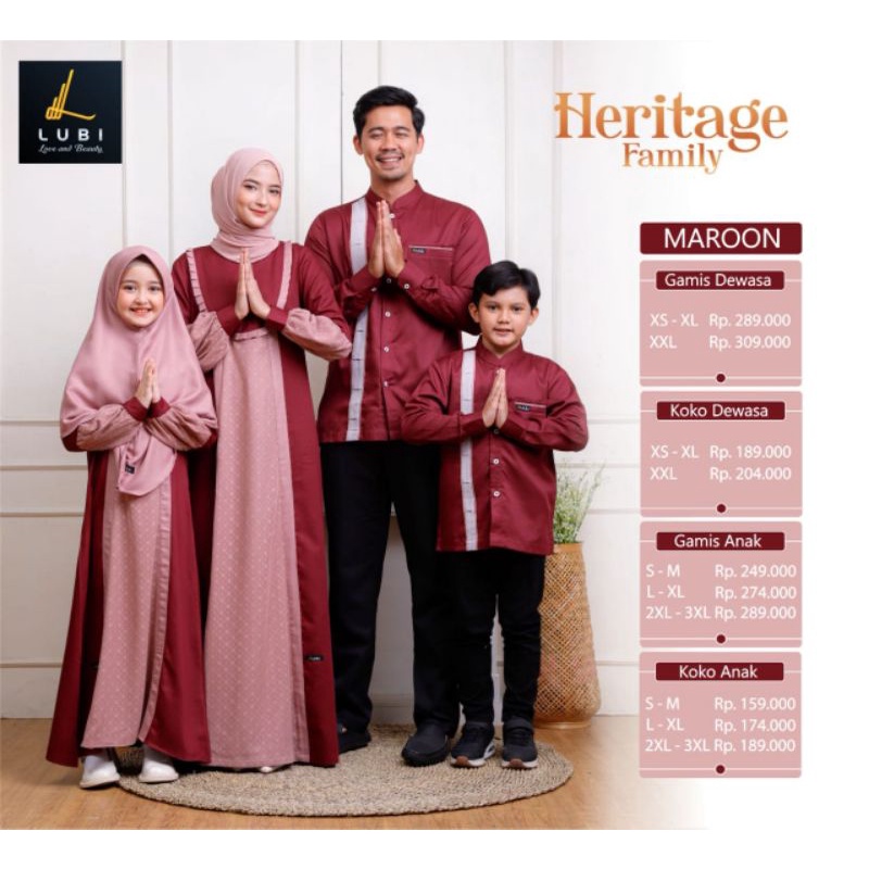Lubi Sarimbit Heritage Family Maroon Sarimbit Lubi Sarimbit Terbaru