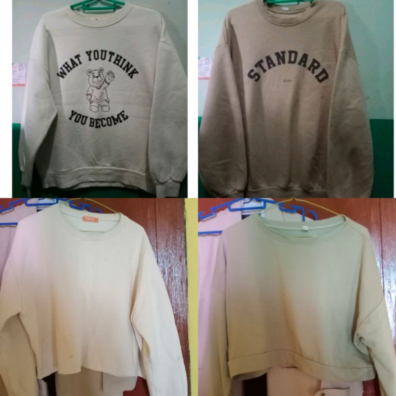 Crewneck Sweater CN Gemoy Tangan Balon Crop