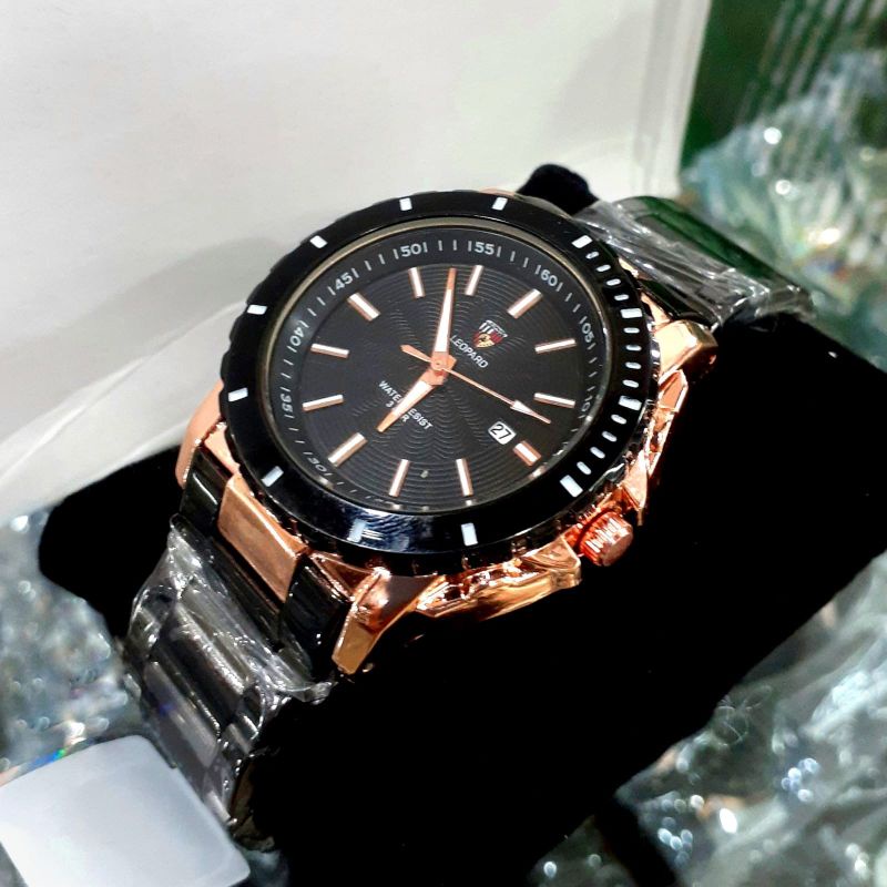 Jam Tangan Pria Anti Air Leopard Original (WATER PROF) Garansi Original Tanggal Aktif / Strap Rantai Stainlees Steel Anti Karat / Realpick Sesuai Vidio / Jam Tangan Kasual Analog Quart / Free Box /Jam Tangan Cowok Anti Air Water Resistant /Jam Tangan Pria