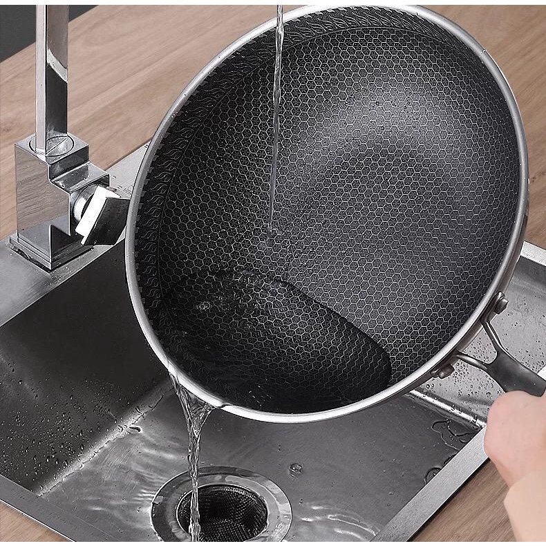 [YY] Wajan Stainless Steel 316 / Kuali HoneyComb Non-Stick