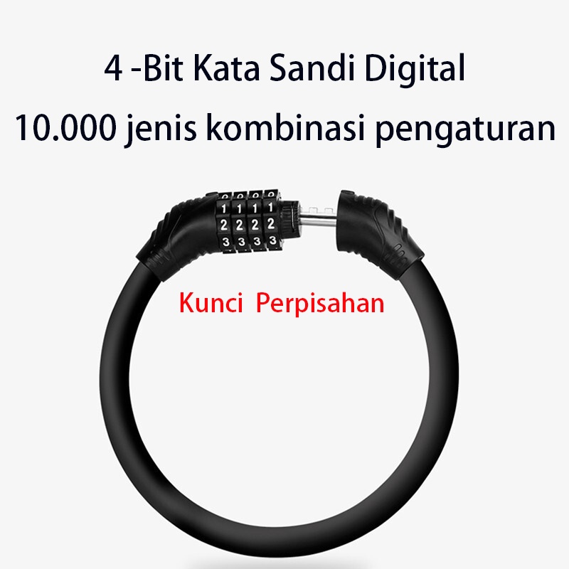Kunci kombinasi sepeda / motor /  keamanan gembok sepeda /  gembok sepeda motor /  tanpa kunci