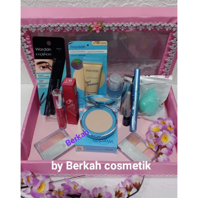 paket make up Wardah free bok tutup maskawin hantaran kado ulang tahun Hampers
