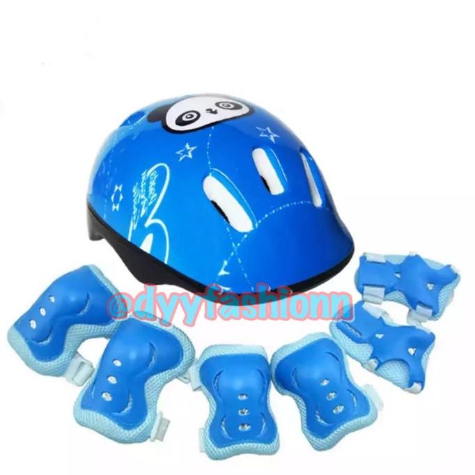 Paket deker & helm anak deker tangan lutut sepatu roda / sepeda