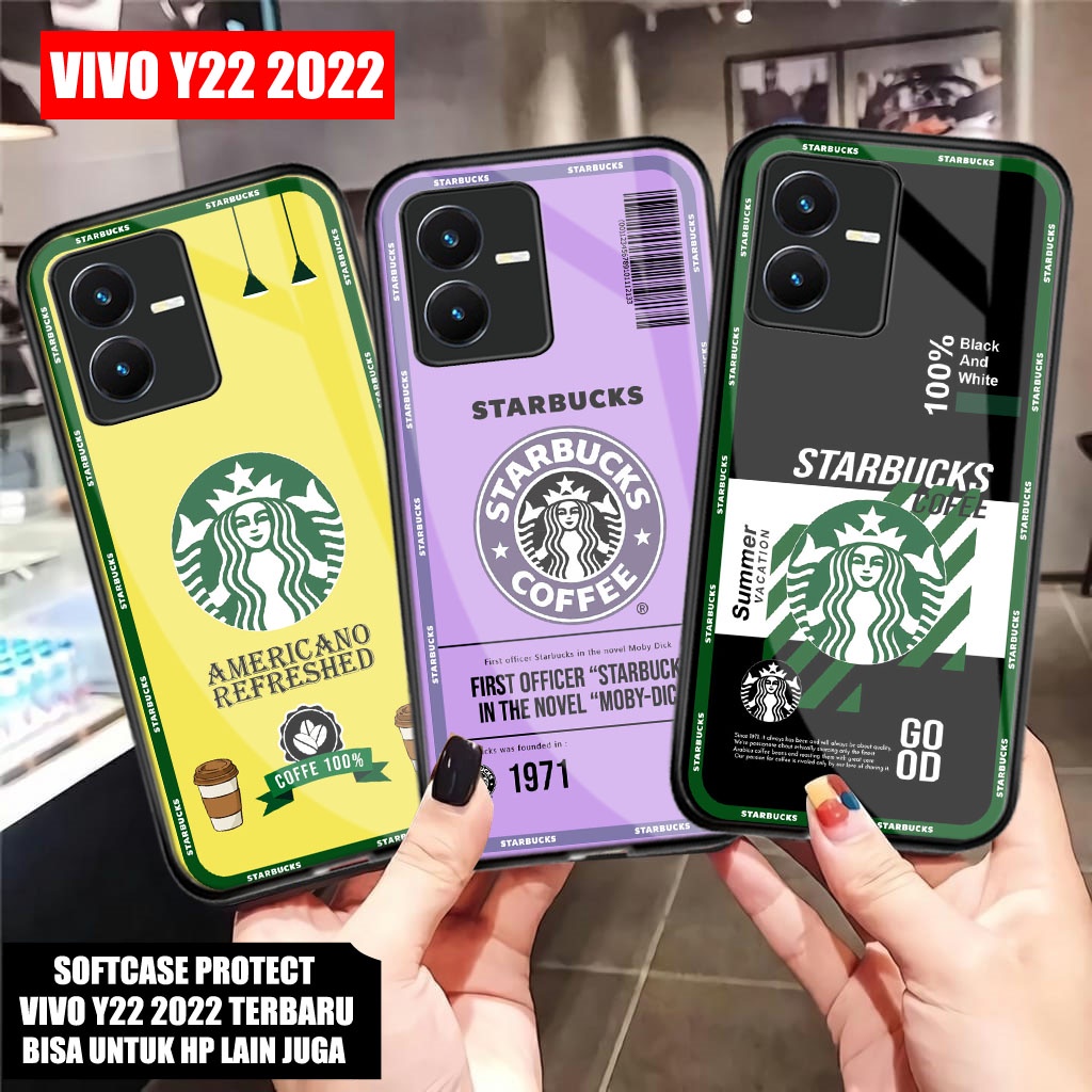 Softcase Glass Kaca VIVO Y22 Y22S 2022 Terbaru [M184] Casing HP VIVO Y22 Y22S 2022 Terbaru - Case HP