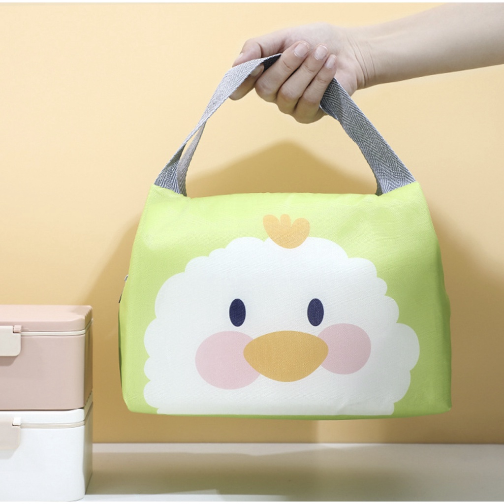 NAOMI - Peony Lunch Bag Import - Tas Makanan - tas bekal - Karakter Bagus Cartoon Hand Bag Lunch Box Waterproof - tas bahan canvas premium - tas makan premium