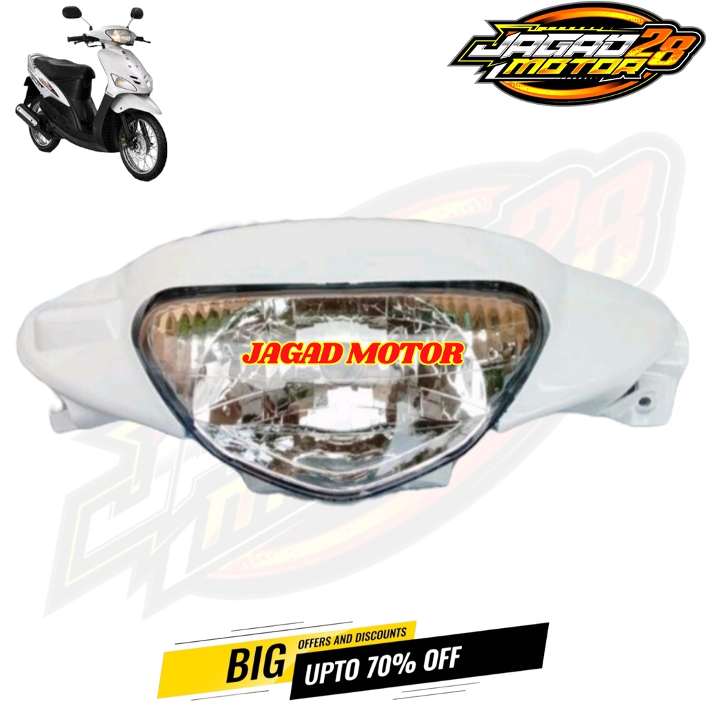 Batok Depan Dan Reflektor Lampu Depan Yamaha Mio Sporty Warna Putih / Batok Kepala Depan Set Lampu Depan Yamaha Mio Sporty Warna Putih / Batok Depan Mio Sporty Putih Set Lampu Depan / Batok Depan Mio Sporty Putih Dan Lampu Reflektor Depan