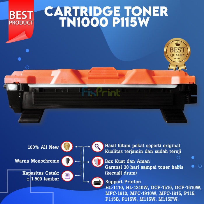 Cartridge Toner Fuji Xerox P115 P115w Compatible TN1000 Printer M115W M115FW DCP-1610W HL-1210W